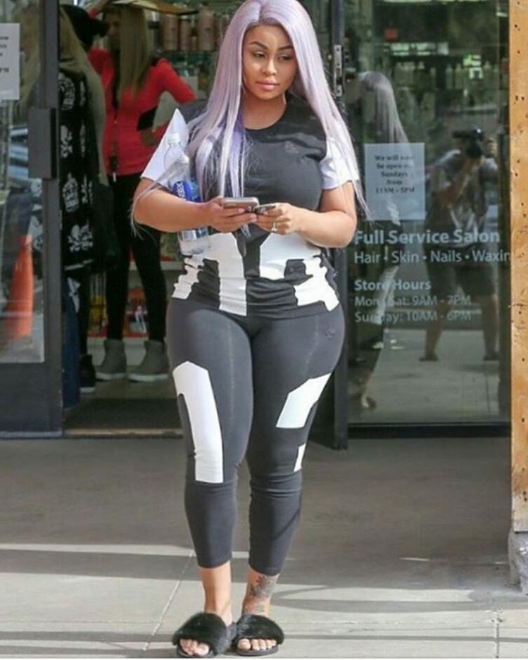 Blac Chyna stepped out for the first time since giving birth rocking new lavender locks