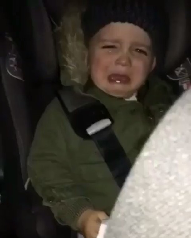The toddler begins to cry whenever Desiigner's song, Panda stops playing