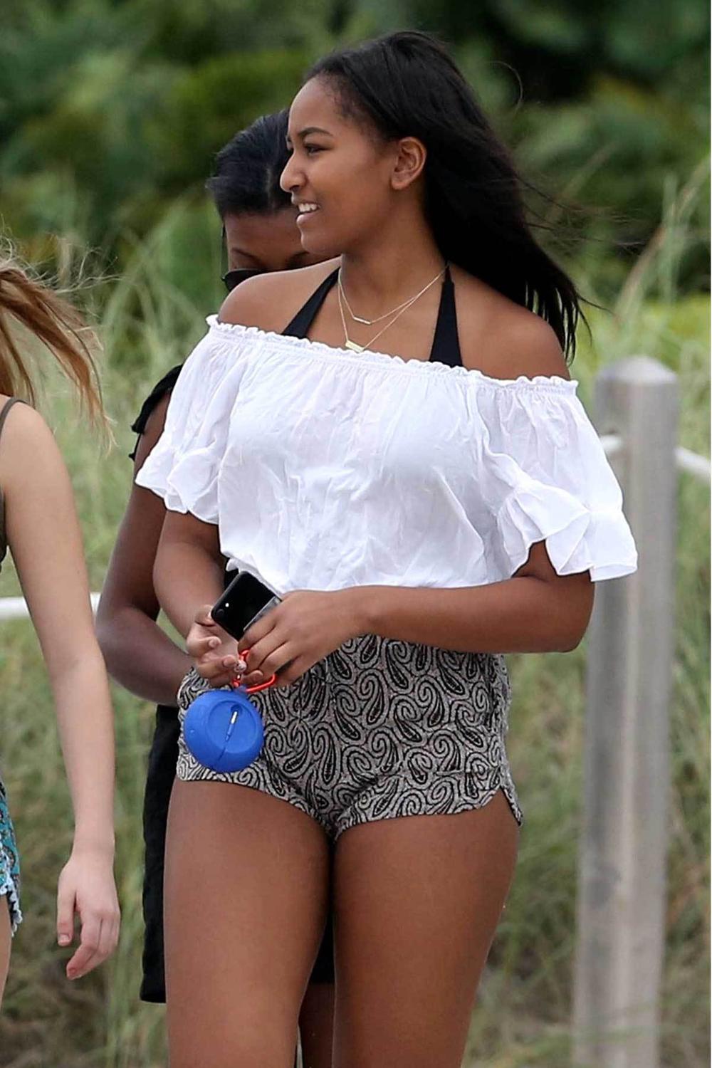 Sasha Obama Slays In Tiny Bikini Top While On Vacation In Miami