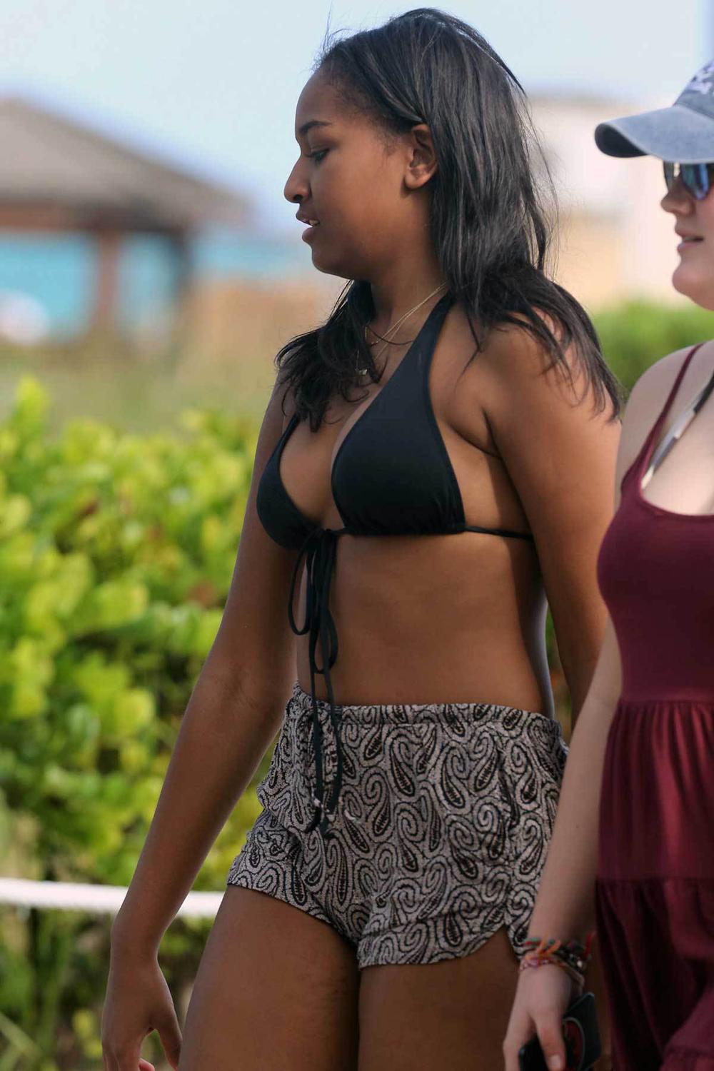 Sasha Obama Slays In Tiny Bikini Top While On Vacation In Miami