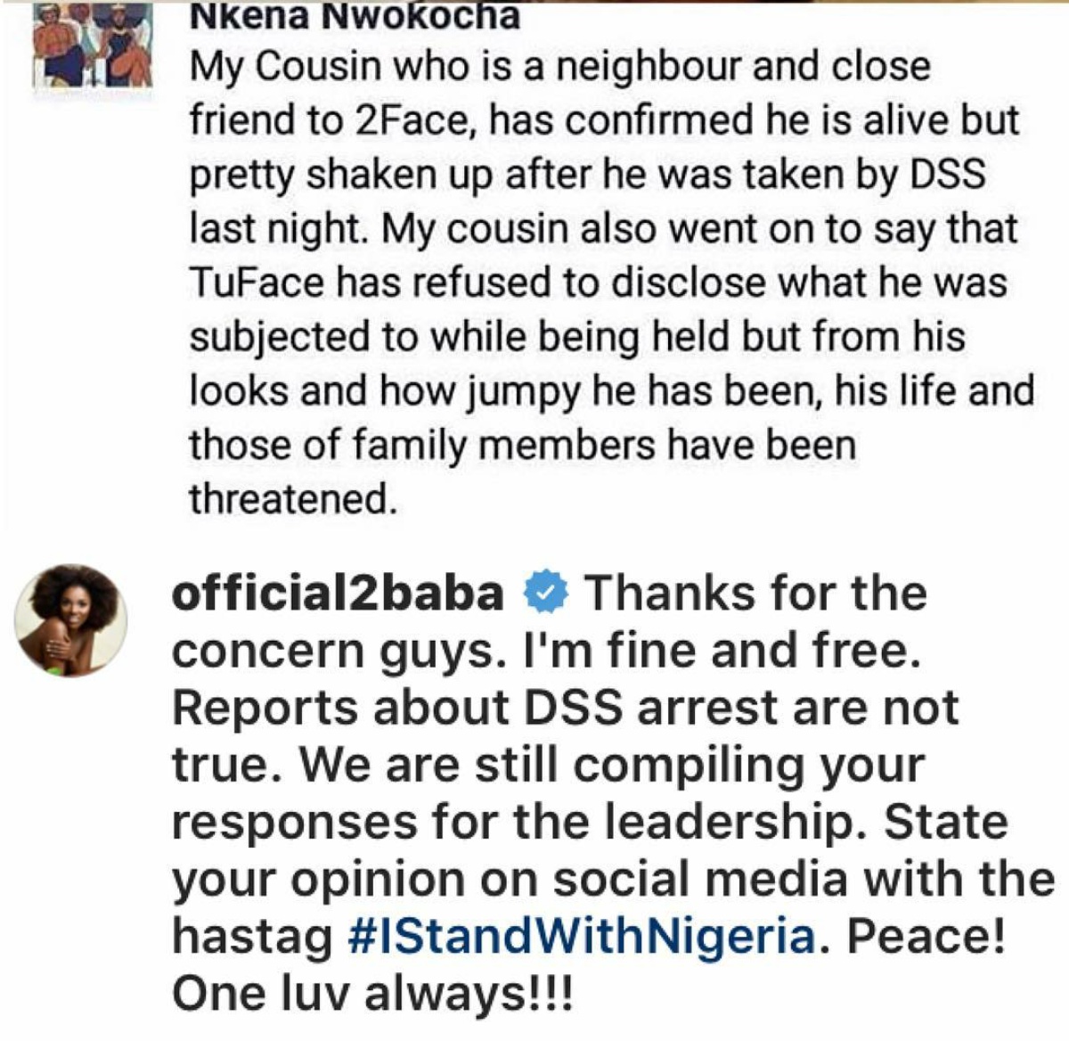 2Face Denies Being Arrested By The DSS