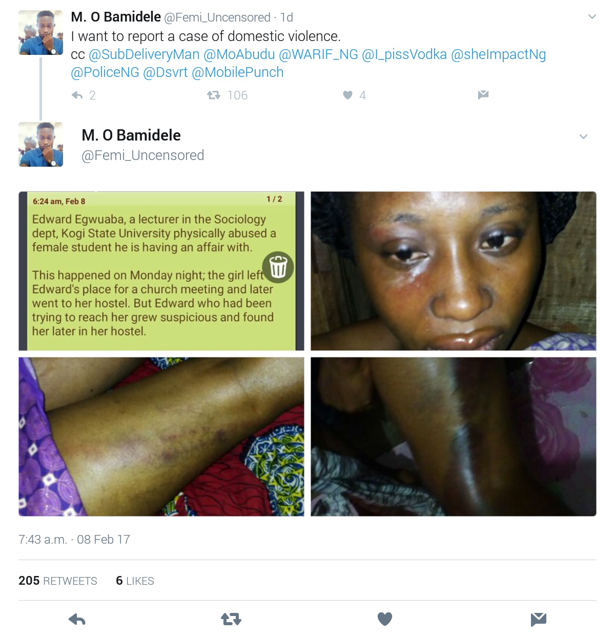 How A Lecturer In Sociology Dept Kogi State University Physically Abused Female Student He Was Having An Affair With