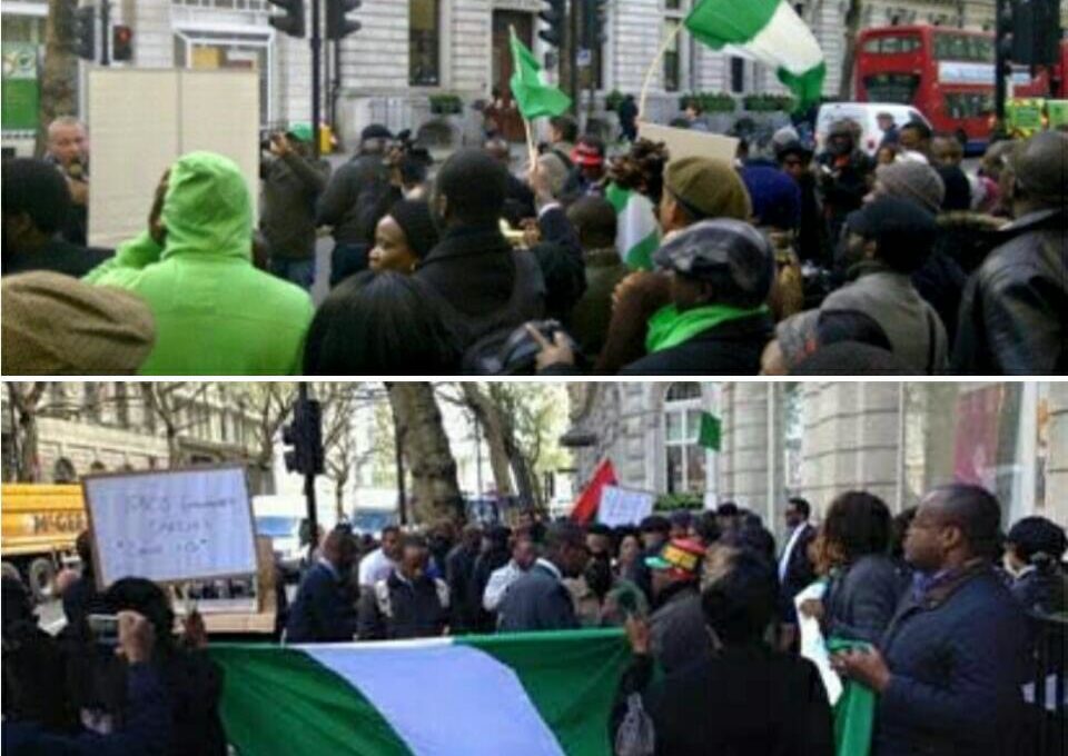 Photos Of UK Based Nigerians At The Nigeria High Commission UK As They Demand To See President Buhari, UK Based Nigerians At The Nigeria High Commission UK Demand To See President Buhari, Nigeria High Commission UK,