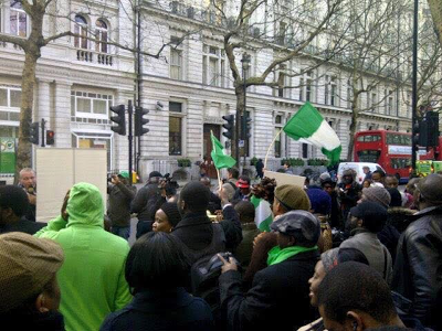 UK Based Nigerians At The Nigeria High Commission UK Demand To See President Buhari