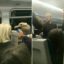 Moment Fight Broke Out On A Train After Woman Put A Bagel On A Man’s Head