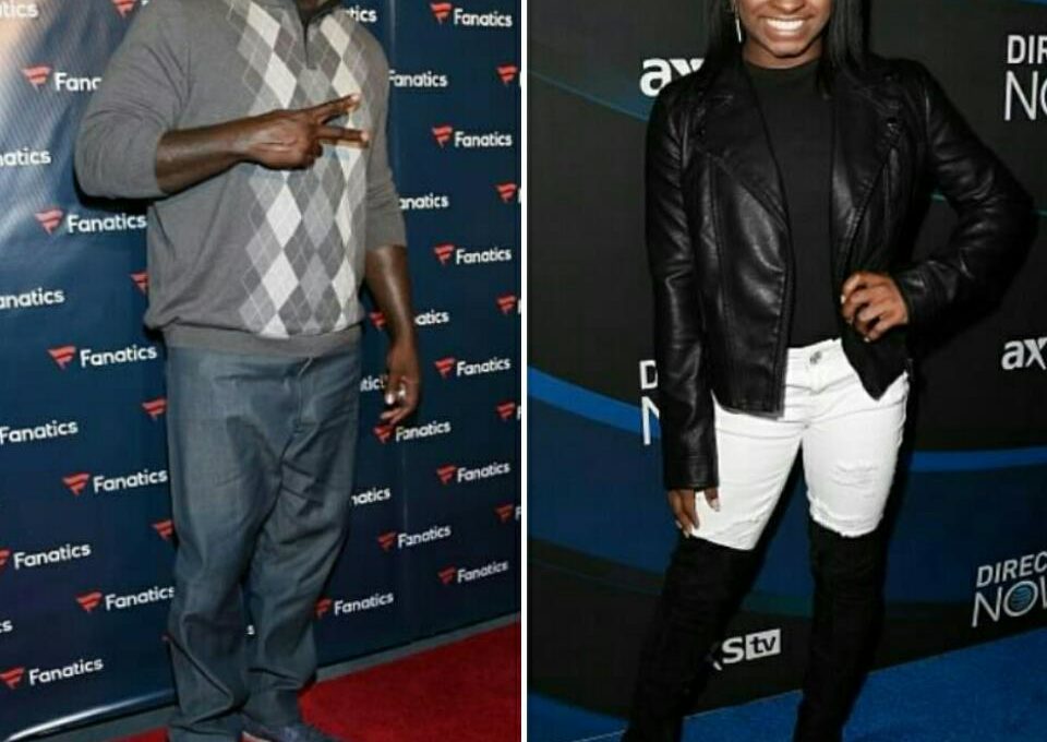 Shaquille O'Neal And Simone Biles At Super Bowl Party