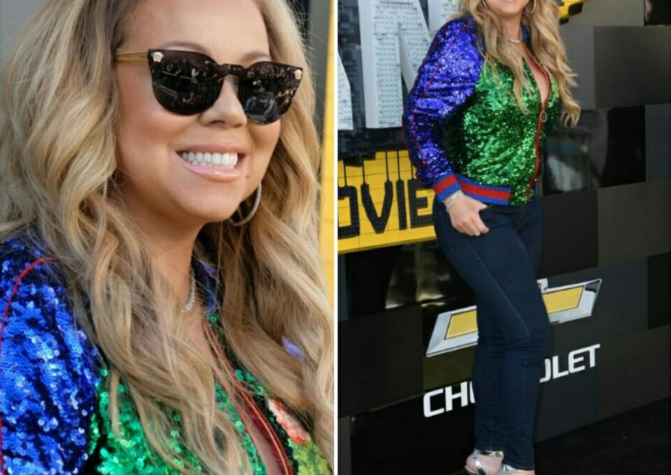 Mariah Carey’s Batman Lego Westwood Premiere $6500 Gucci Sequin Bomber