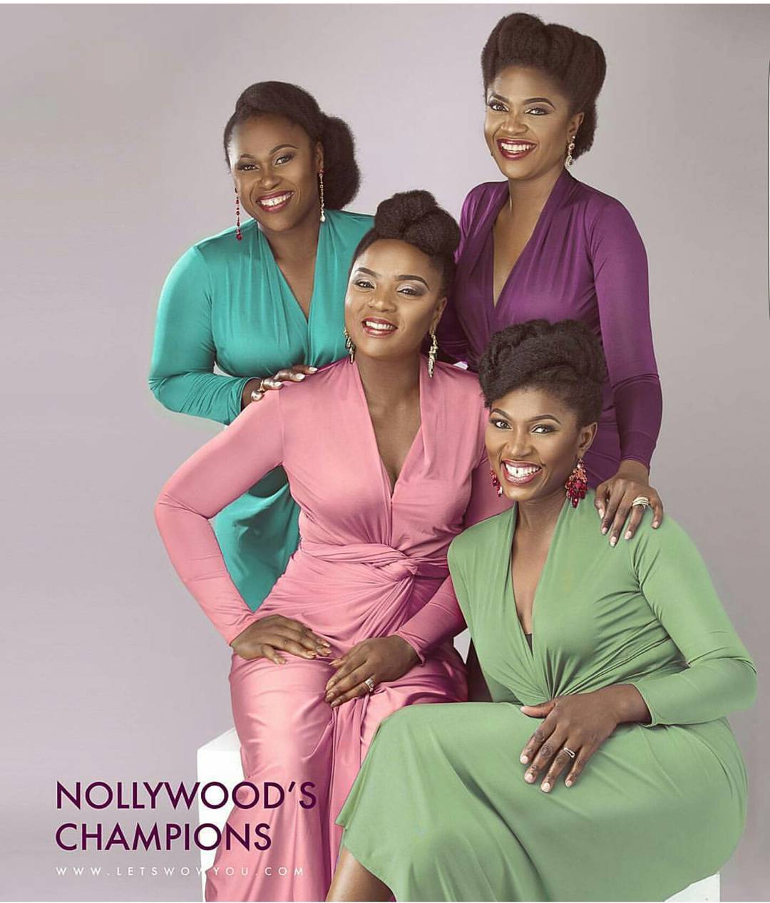 Gorgeous Nollywood’s Champions Chioma Akpotha, Uche Jombo, Omoni Oboli And Ufuoma Mcdermott Are In Wow Magazine