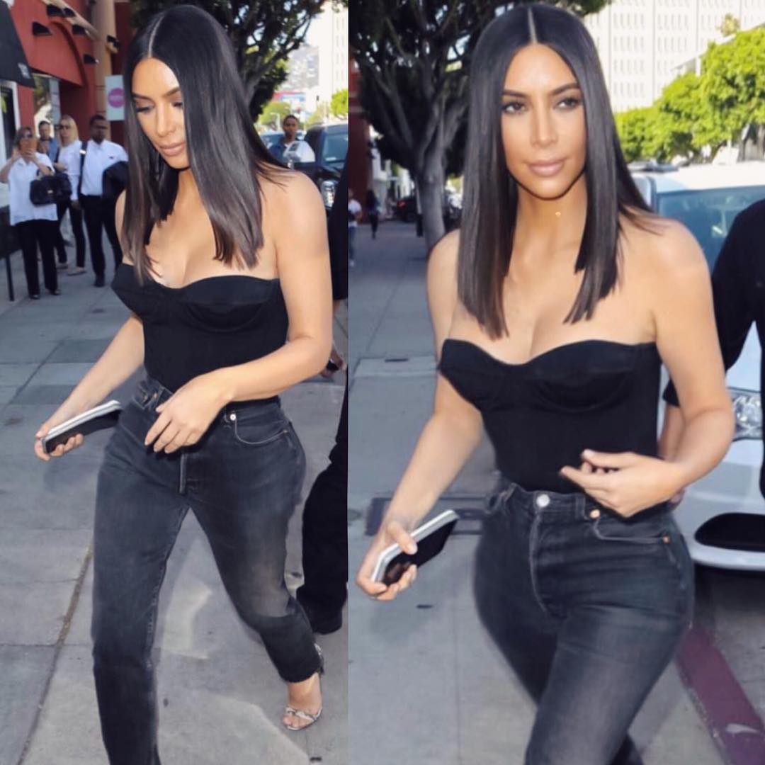 Kim Kardashian Rocking Sleek New Shoulder-Length Haircut