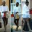 EJ Johnson Flaunting His Legs In Pair Of Denim Cut-offs And Lace-up Sandals