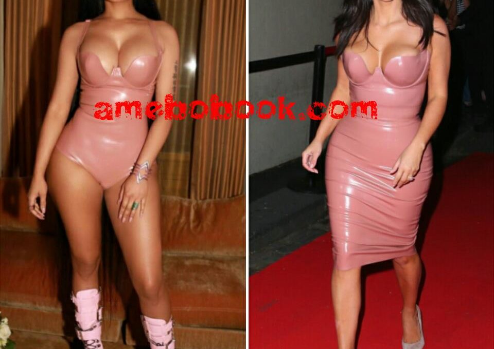 Nicki Minaj Flawlessly Channels Kim Kardashian in Light Pink Latex