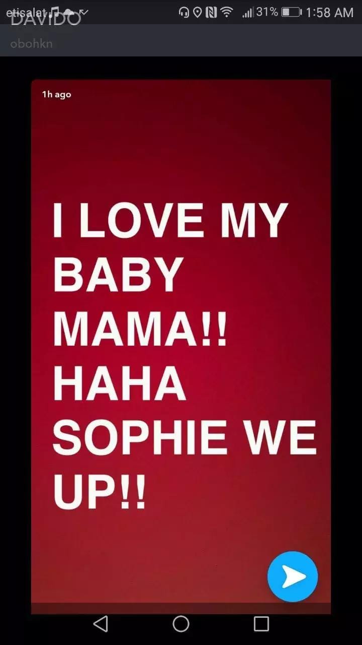 Davido Has Announced His Love For Babymama Sophia Momodu