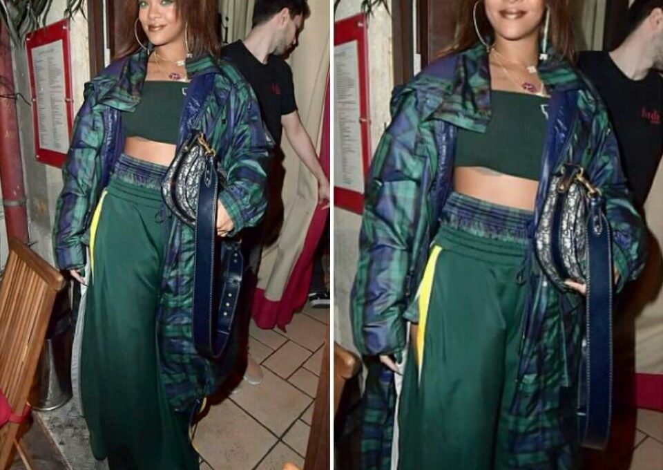 Rihanna Turned Heads When She Flashed Stomach In This Tiny Green Crop Top And Maxi Skirt