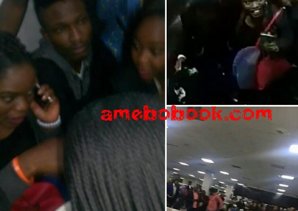 Commotion At Murtala Mohammed Airport As Big Brother Naija 2017 Winner Efe And 1st Runner Up Bisola Arrive Nigeria From South Africa