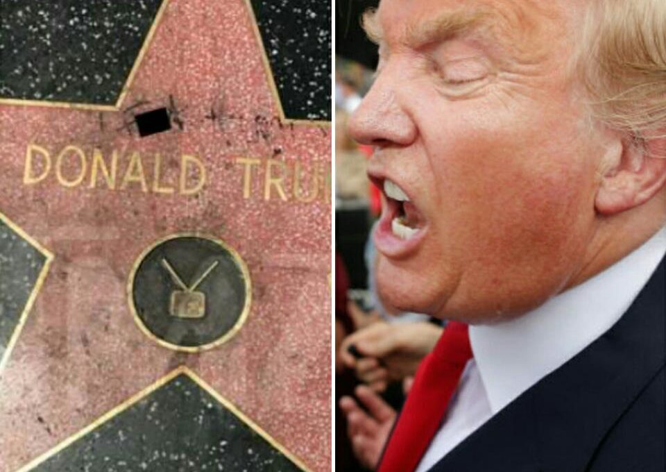 Domald Trump Star On The Hollywood Walk of Fame Has Been Vandalized Again With Marker To Read F*** Trump