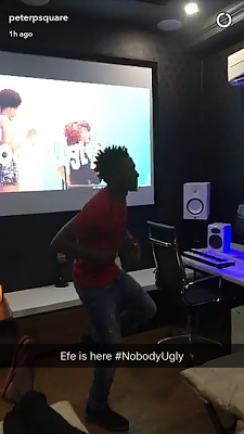 Efe Visits Psquare In Lagos 4