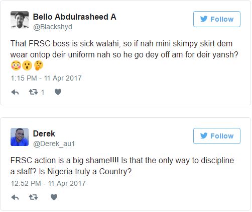 Nigerians Have Reacted On Social Media About The FRSC Commander Who Chopped Off Female Officer’s Hair 3