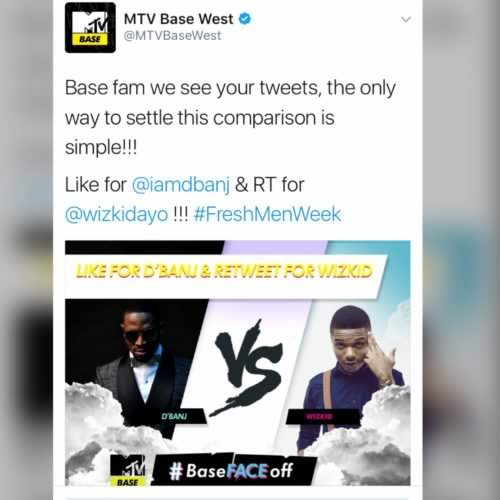 Wizkid Has Attacked MTV Base For Comparing Him To D'banj