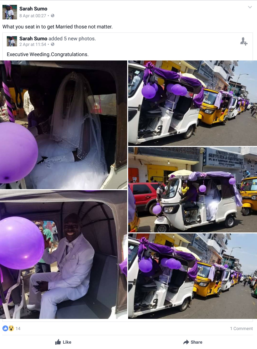 Wedding Day Photos Of A Couple In A Convoy Of Keke Napeps 2