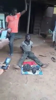 Man Vigilante Members Caught With Roasted Human Parts At Adeola, Ijebu Ode, Ogun State 1