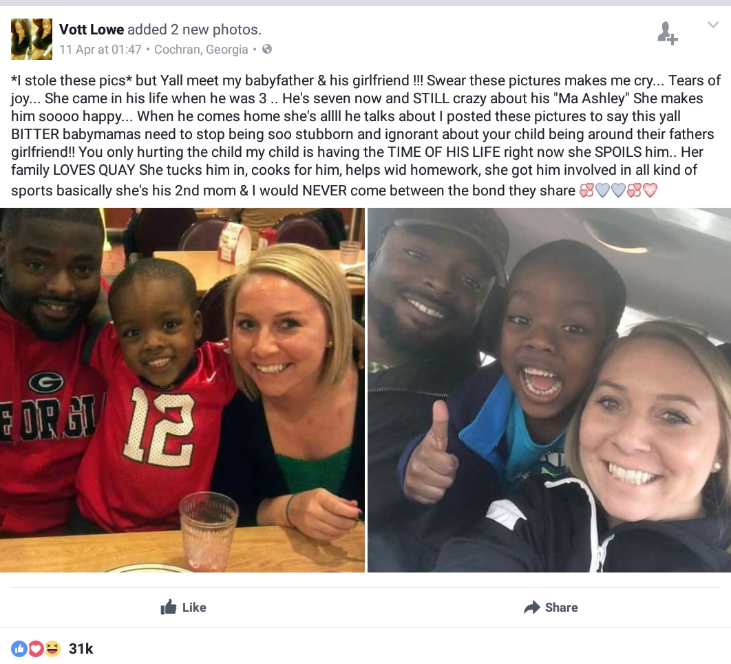 Woman Has Gone Viral After Her Facebook Post Shows Her Appreciation For Her Son’s Father’s Girlfriend 1