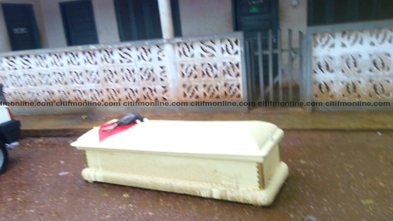 Mysterious Coffin Found At Nkoranza Municipal Electoral Commission Office