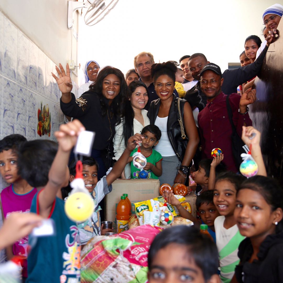 Omotola Jalade-Ekeinde And Omoni Oboli Visited Mother Teresa Orphanage Home In India 5