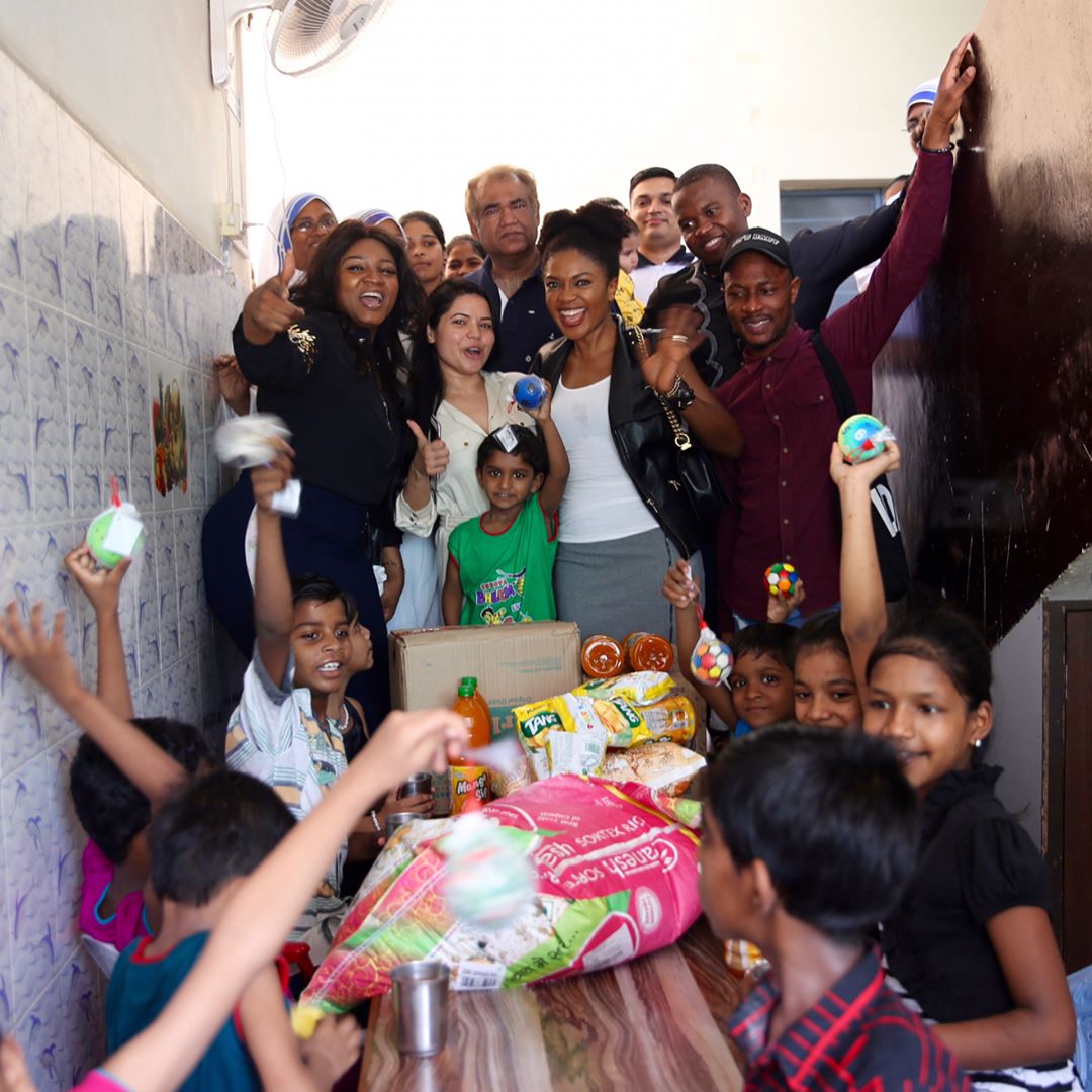 Omotola Jalade-Ekeinde And Omoni Oboli Visited Mother Teresa Orphanage Home In India 9