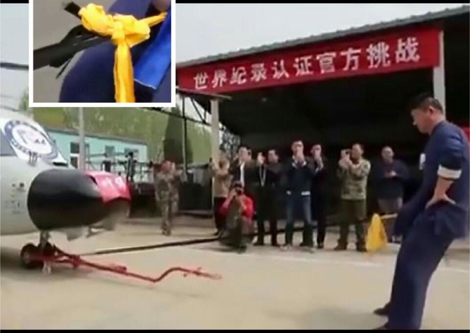 Martial Arts Expert Pulls Helicopter 10 Metres With His Manhood