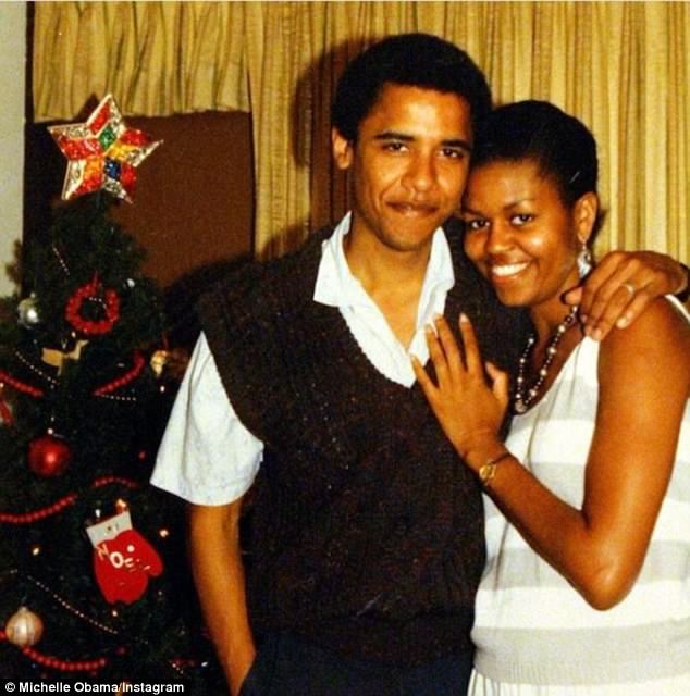 Barack Obama With Michelle Obama Throwback Photo 