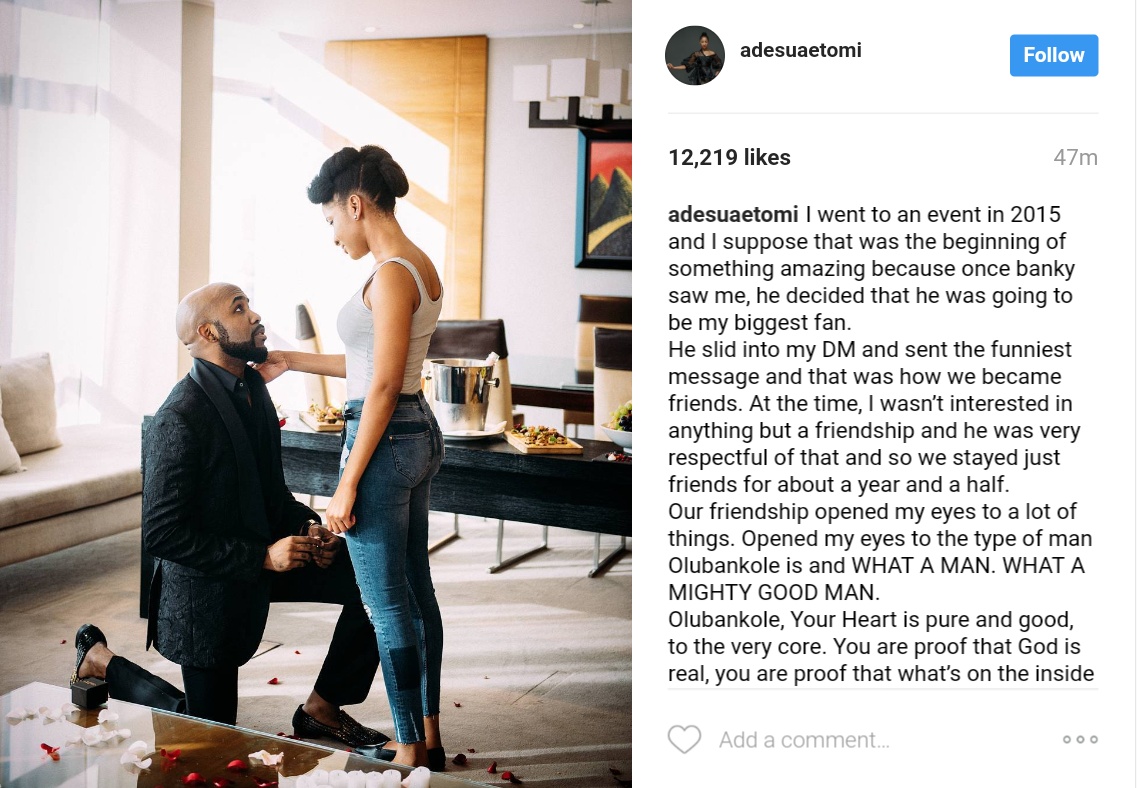 Banky W And Adesua Etomi Are Engaged 3