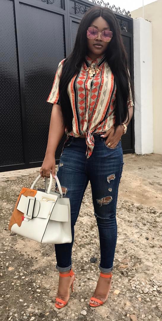 Mercy Aigbe Bounces Back From Domestic Violence Victim To Slay Queen In Beautiful Vintage Shirt 1