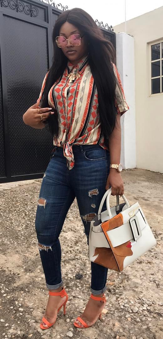 Mercy Aigbe Bounces Back From Domestic Violence Victim To Slay Queen In Beautiful Vintage Shirt 2