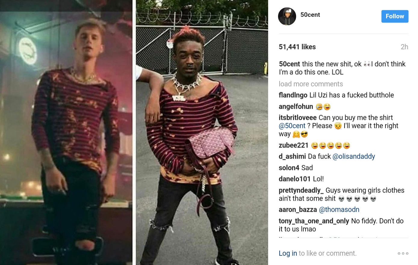 50 Cent Has Reacted To Lil Uzi Vert's Eye-opening Fashion Style