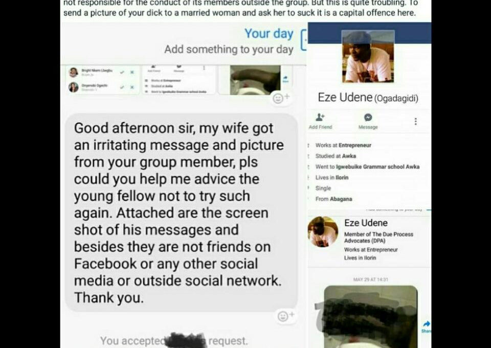 Nigerian Man Has Called Out The Sex-Crazed Man Who Sent Photo Of His D*ck To His Wife