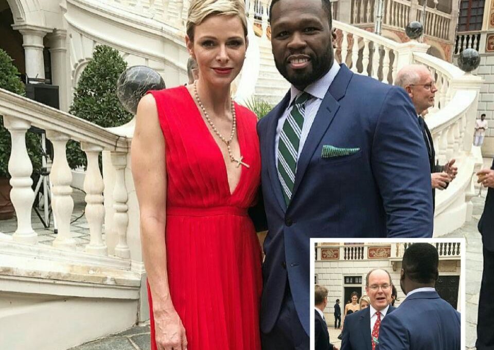 50 Cent Pictured With Prince Albert of Monaco And Princess Charlene of Monaco