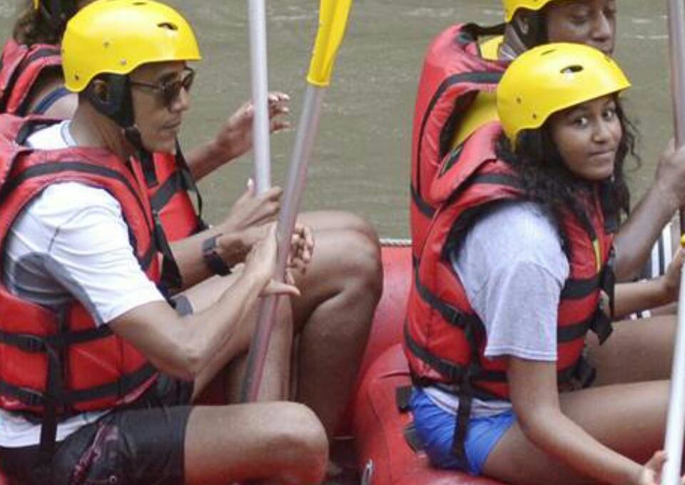 Obama Family River Rafting In Bali