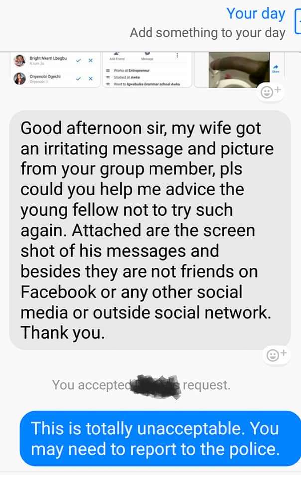 Nigerian Man Has Called Out The Sex-Crazed Man Who Sent Photo Of His D*ck To His Wife (1)