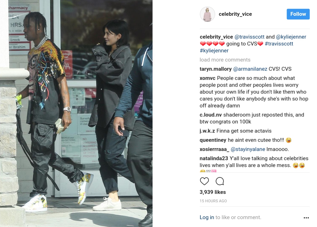 Fan Viciously Disses Kylie Jenner And Boyfriend Travis Scott On Instagram And Tyga Liked It