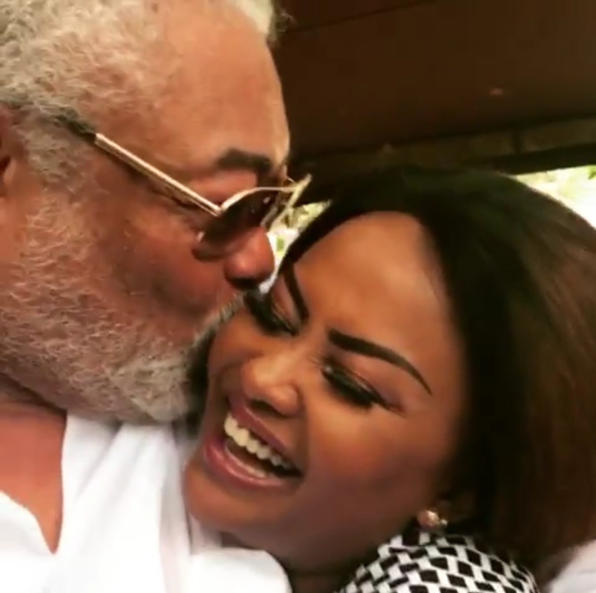 Nana Ama McBrown Shared A Video Of Former President John Jerry Rawlings Giving Her A Peck To Mark His 70th Birthday (1)