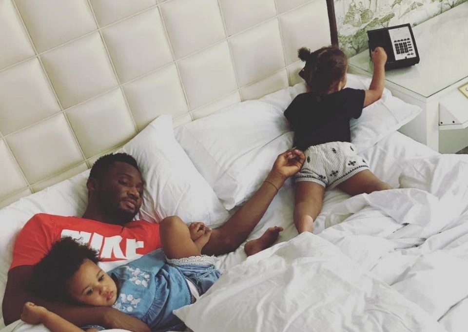 Mikel Obi And His Adorable Twin Daughters