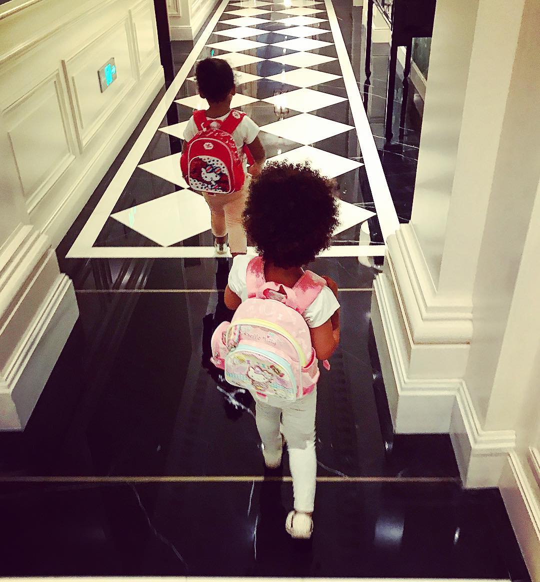 Mikel Obi And Girlfriend Olga Allegra Accompany Twin Daughters To Their First Day Of Nursery School (2)