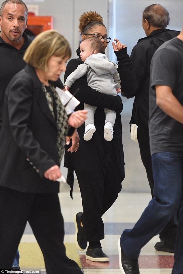 Janet Jackson Doting Over Son Eissa As She Takes Him On First Trip To United States (3) 