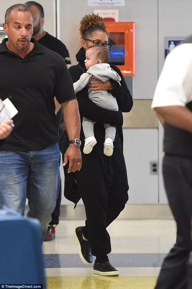 Janet Jackson Doting Over Son Eissa As She Takes Him On First Trip To United States (2) 