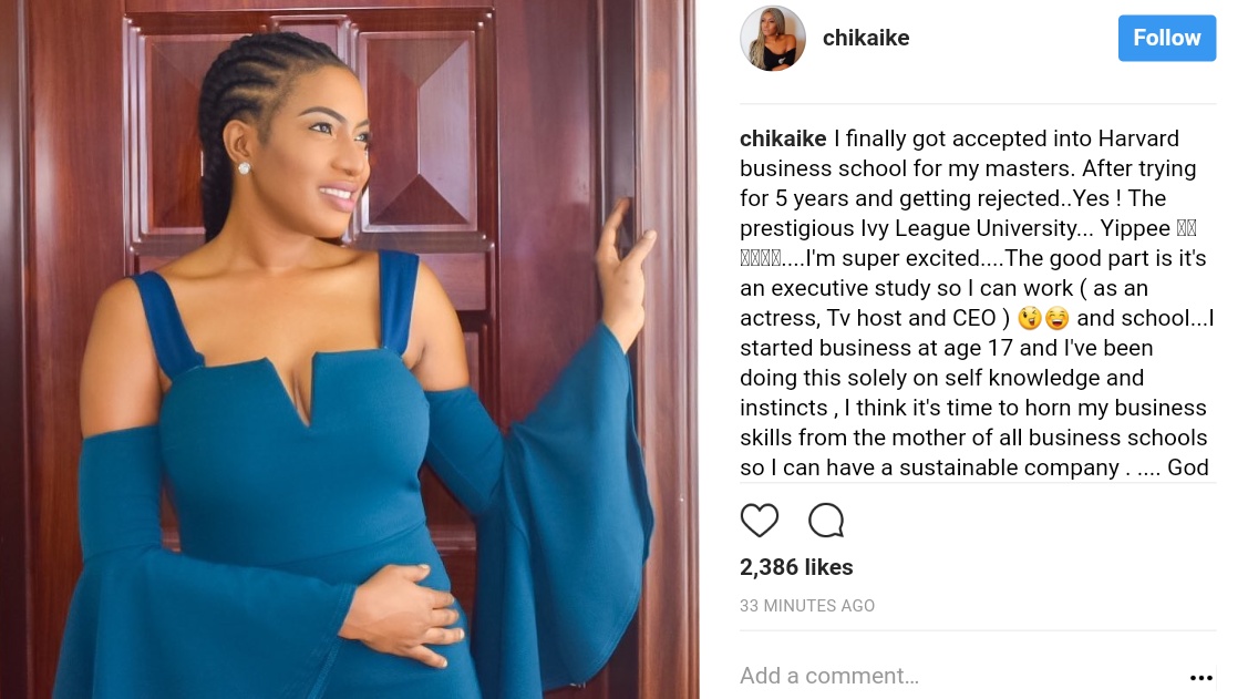 Chika Ike Has Announced She's Been Accepted Into Harvard Business School For Her Masters After 5 Years Of Getting Rejected (1)