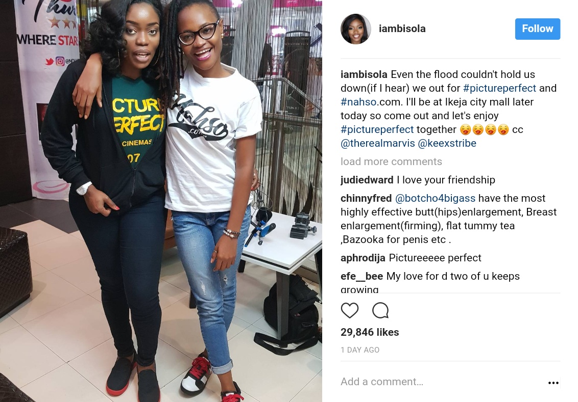 Bisola Aiyeola And Marvis Nkpornwi Were Pictured Together At The Cinema (1)