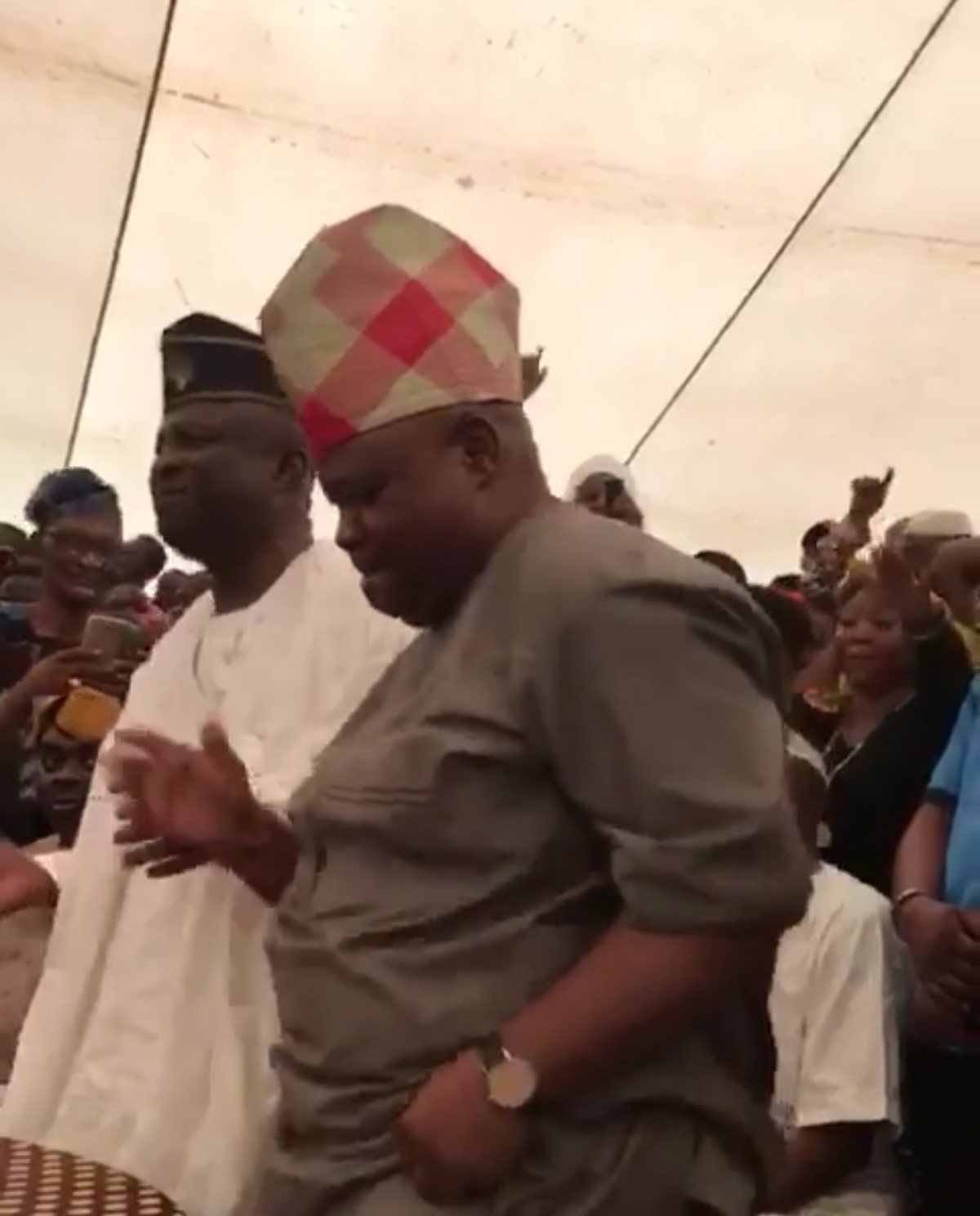 Davido Uncle Ademola Adeleke Dancing After Winning Senatorial Election Osun (1)