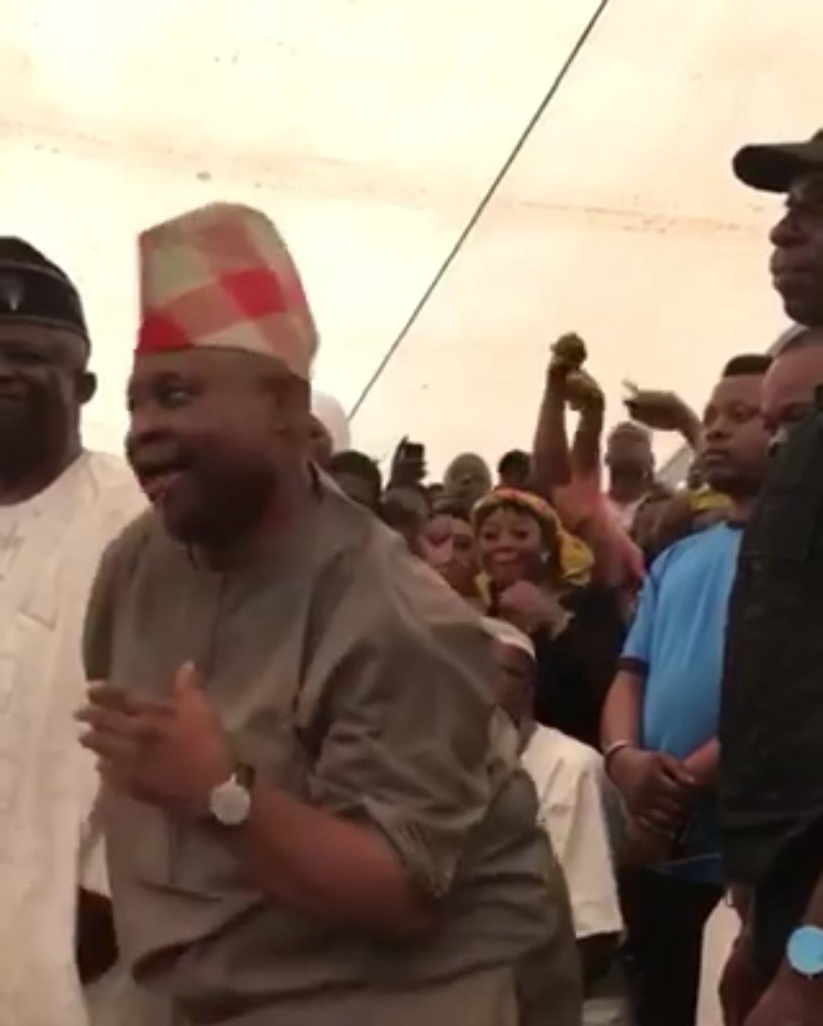 Davido Uncle Ademola Adeleke Dancing After Winning Senatorial Election Osun (3)