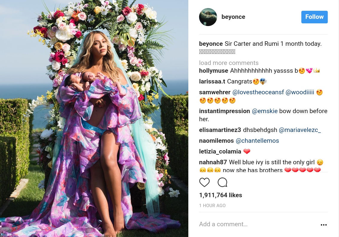 Beyonce Shares First Photo Of Twins Sir Carter And Rumi (1)