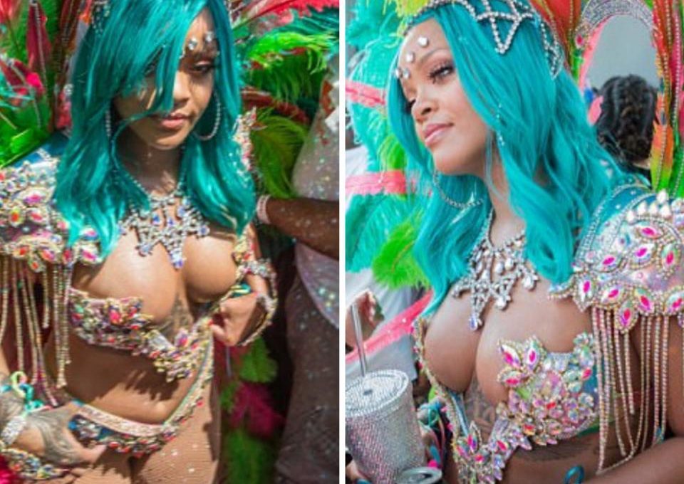 Rihanna Shows Off Her Thick Body In Revealing Bejeweled Bikini In Annual Crop Over Festival